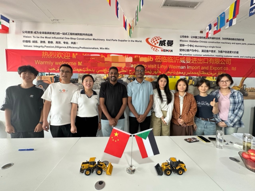 Linyi Weiman Import and Export Co., Ltd. welcomes Sudanese customers to deepen cooperation in the field of engineering machinery